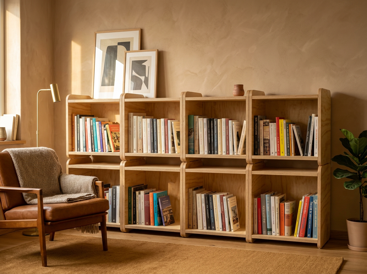 The library — 8 modules · 1944 × 900 mm
